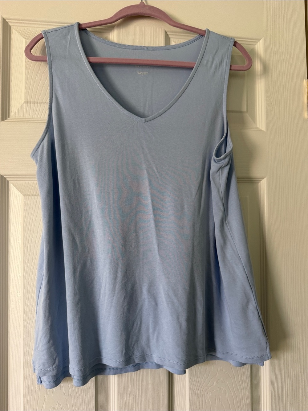 J. Jill Light Blue A Line V-Neck Sleeveless Tank